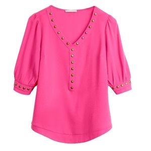 41 Hawthorn Lisbon Stud Detail Blouse Pink Size S